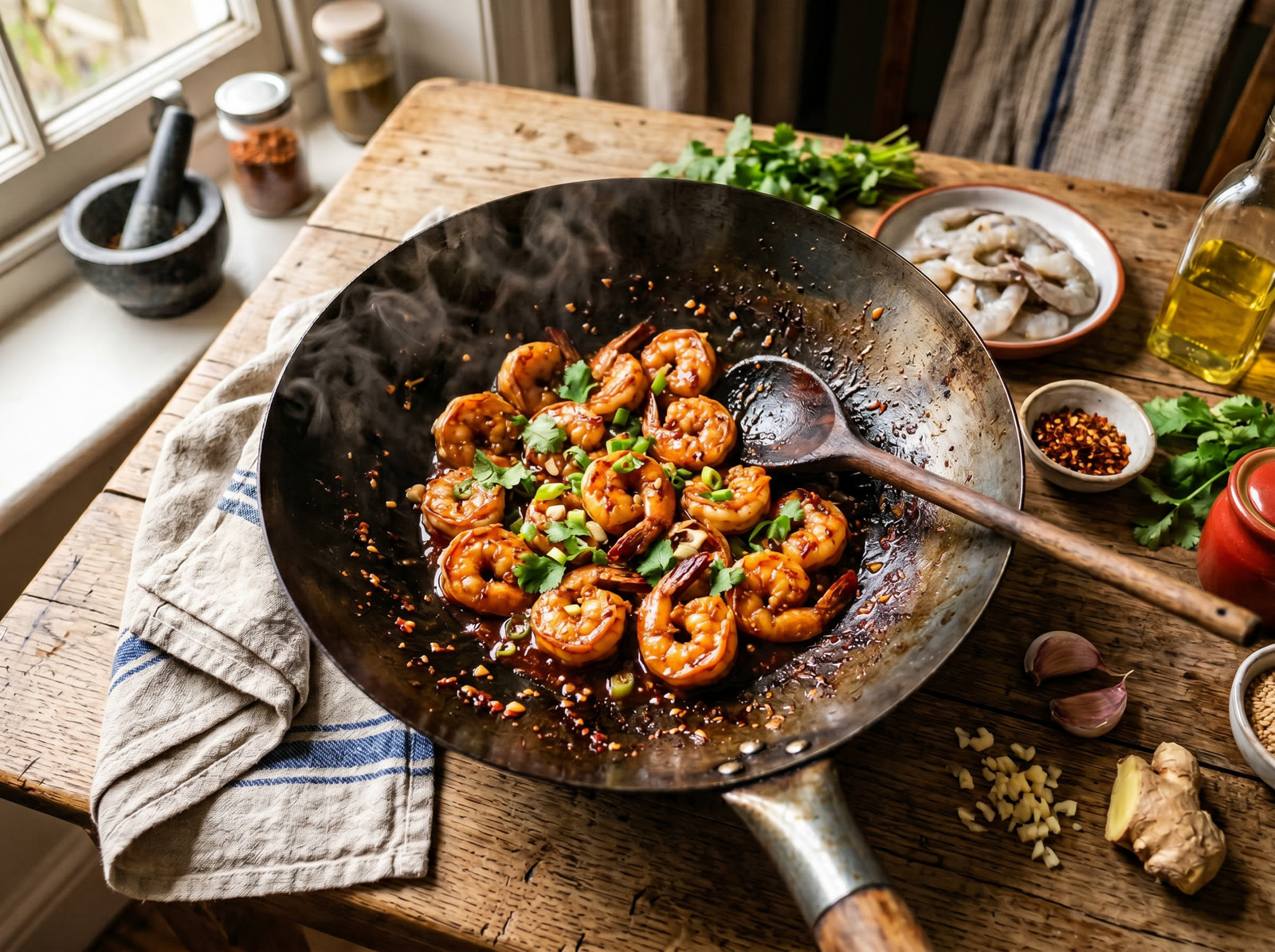 Asian Chilli Garlic Prawns