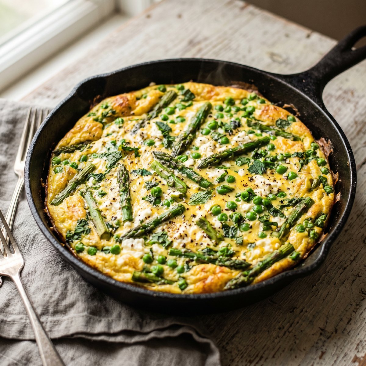 Asparagus, Pea, and Mint Frittata