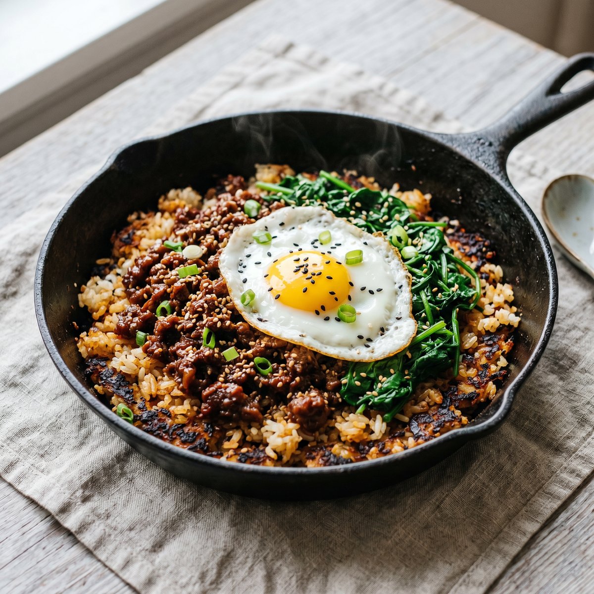 Beef Bibimbap Frying Pan Bowl