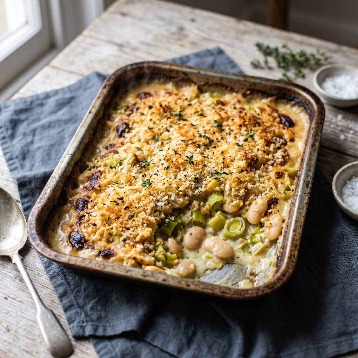 Butter Bean and Leek Gratin