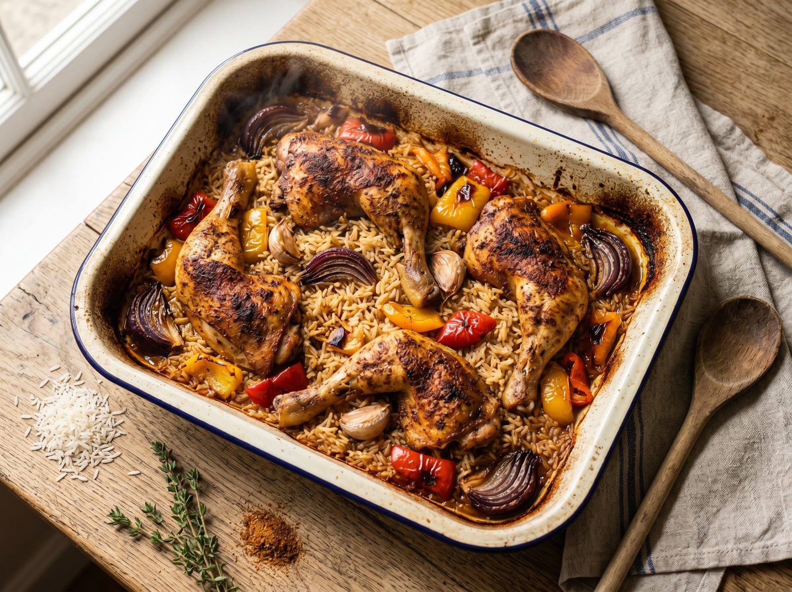 Cajun Chicken Traybake with Rice