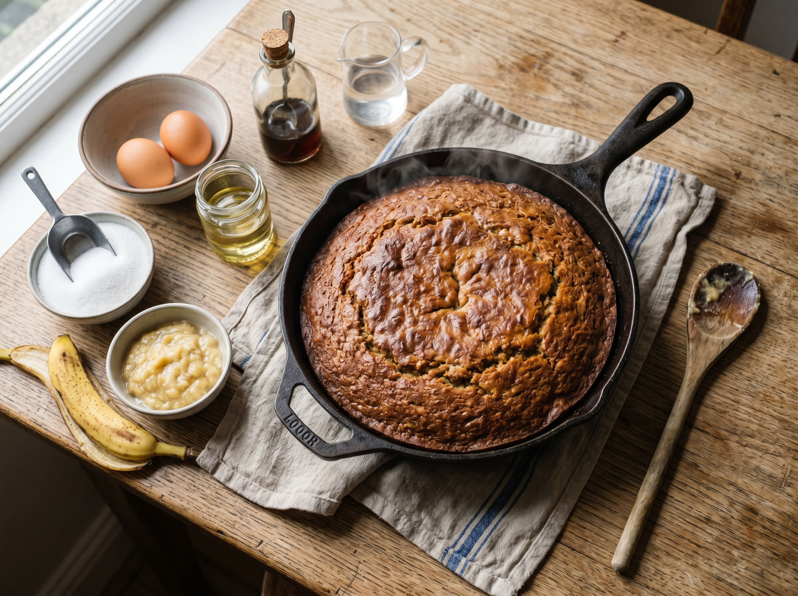 Cast-Iron Frying Pan Banana Bread