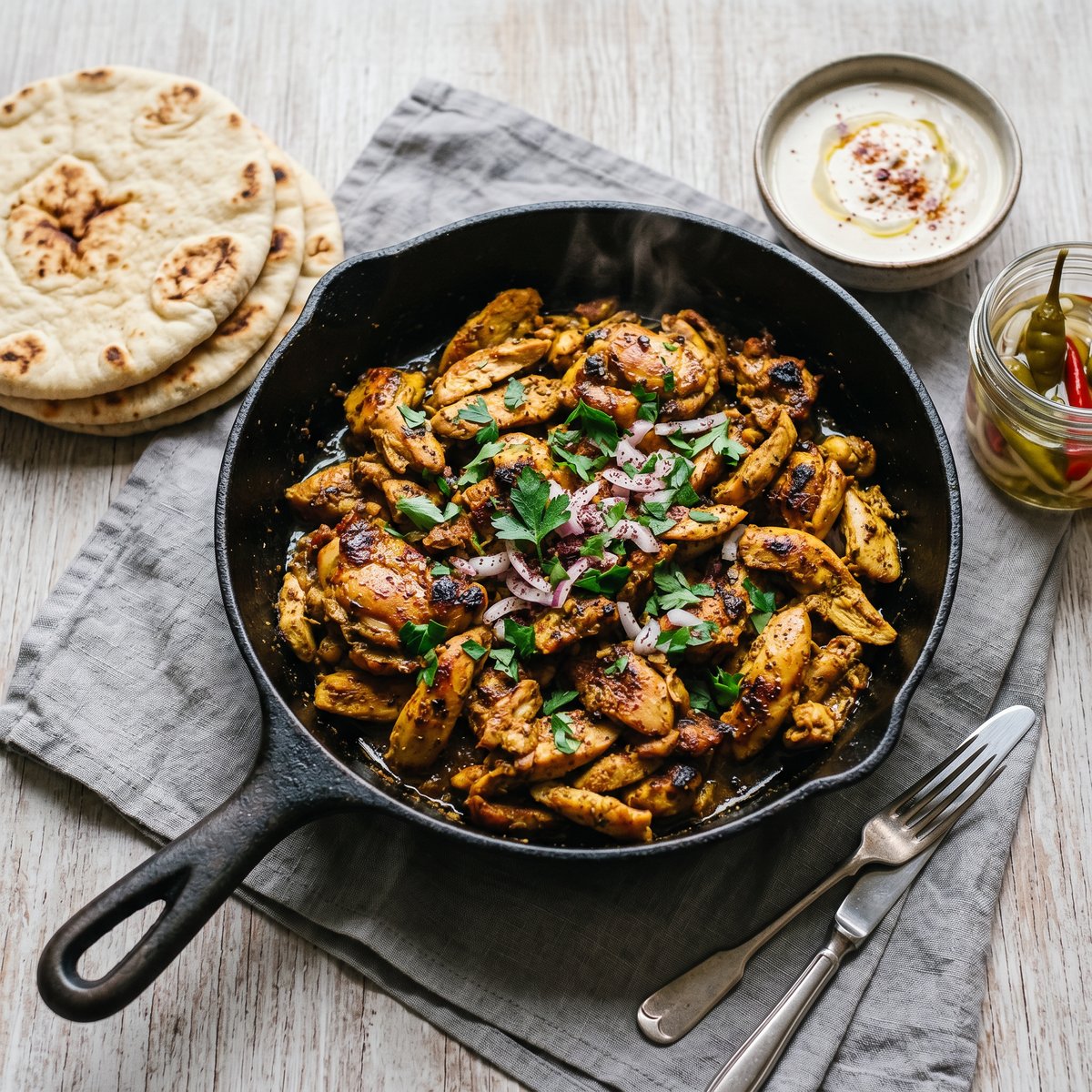 Chicken Shawarma Frying Pan