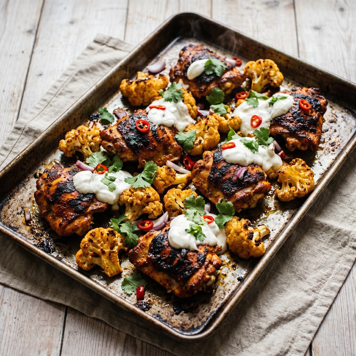 Chicken Tikka Tray Bake with Cauliflower