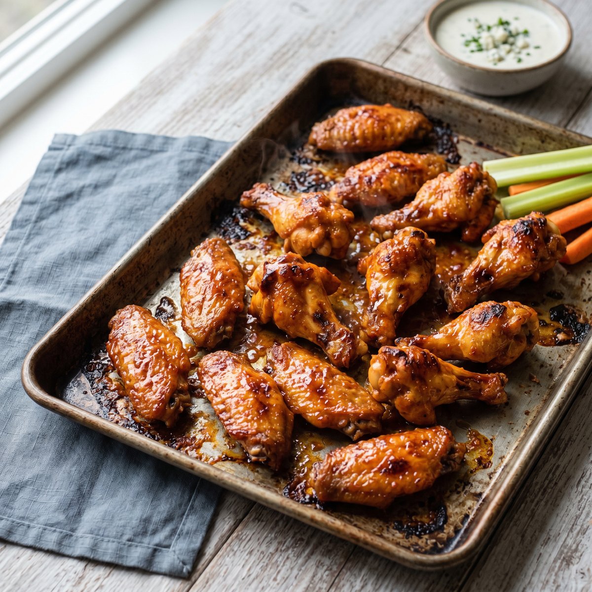 Buffalo Chicken Wings Tray Bake