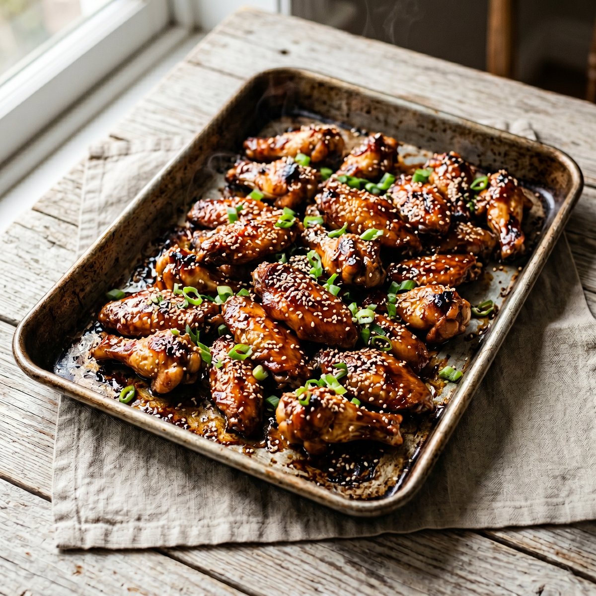 Korean Soy Garlic Sticky Chicken Wings
