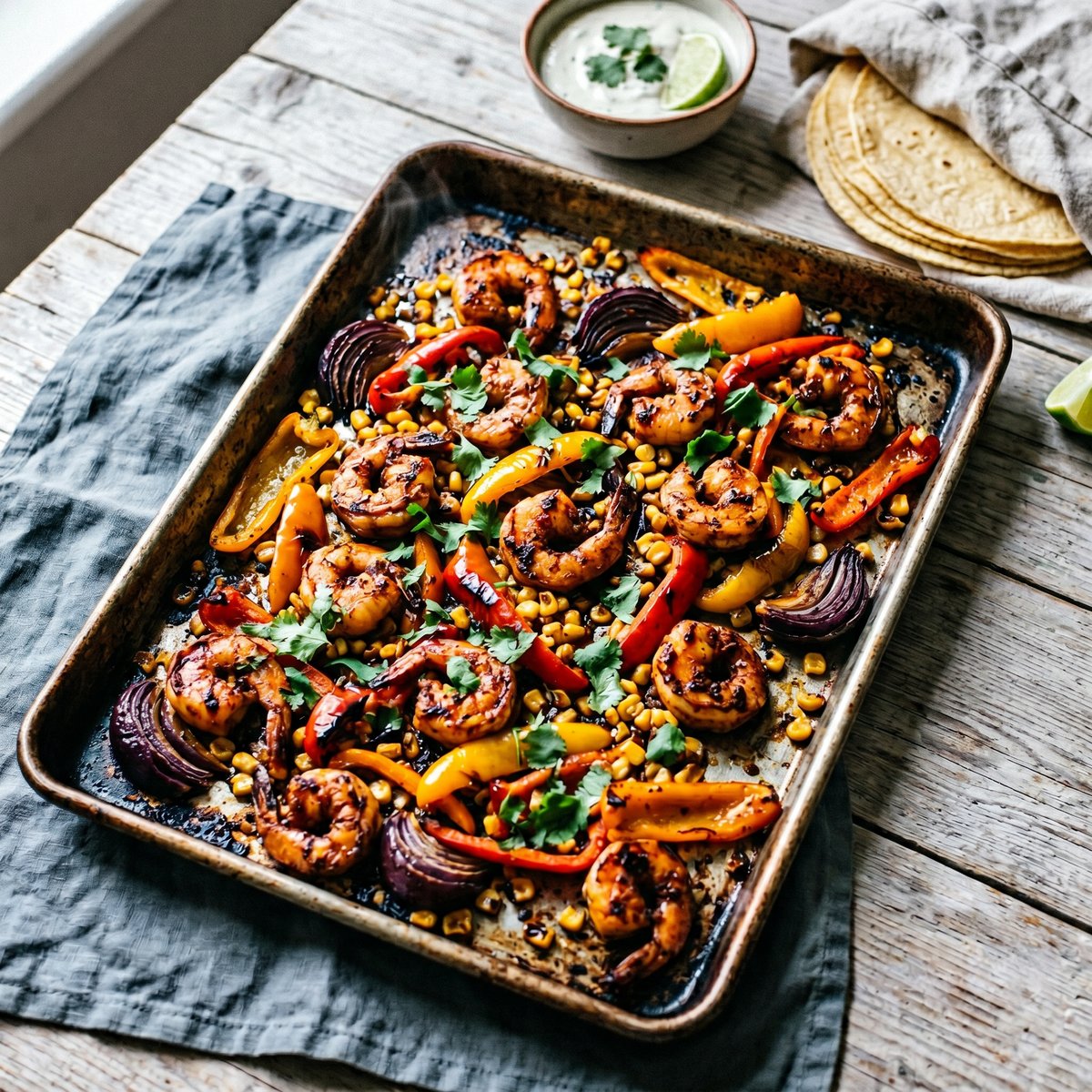 Chipotle Prawn Tray Bake with Peppers