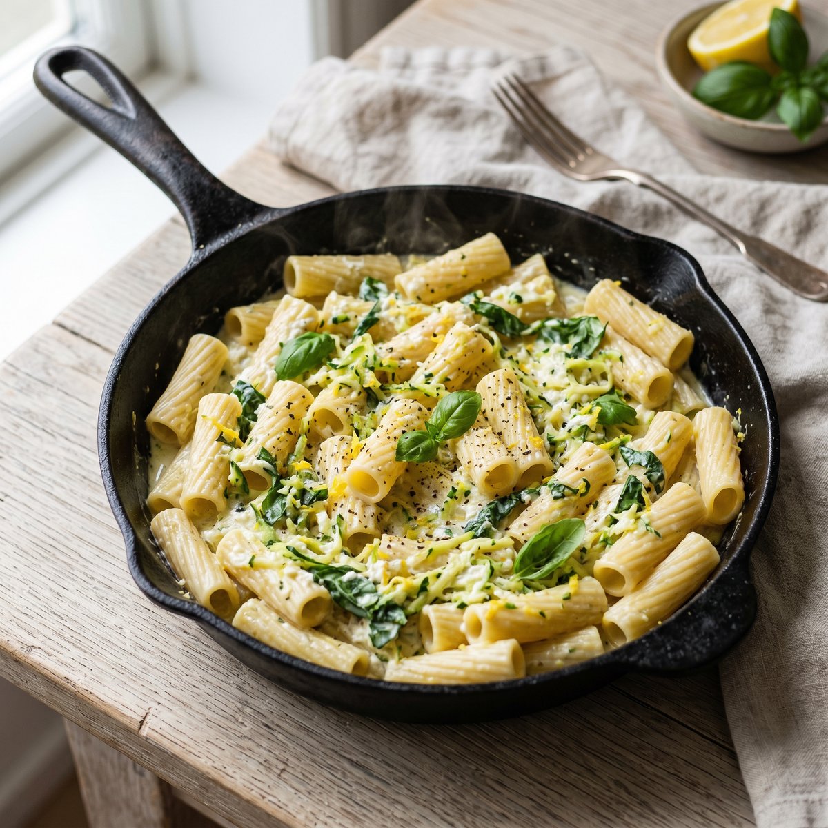 Courgette, Lemon, and Ricotta Pasta