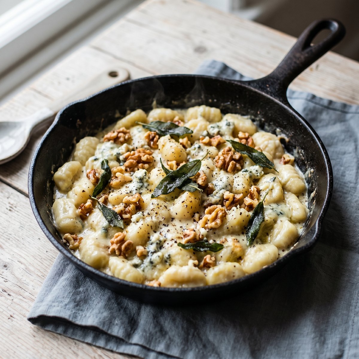 Gnocchi with Blue Cheese and Walnut Sauce