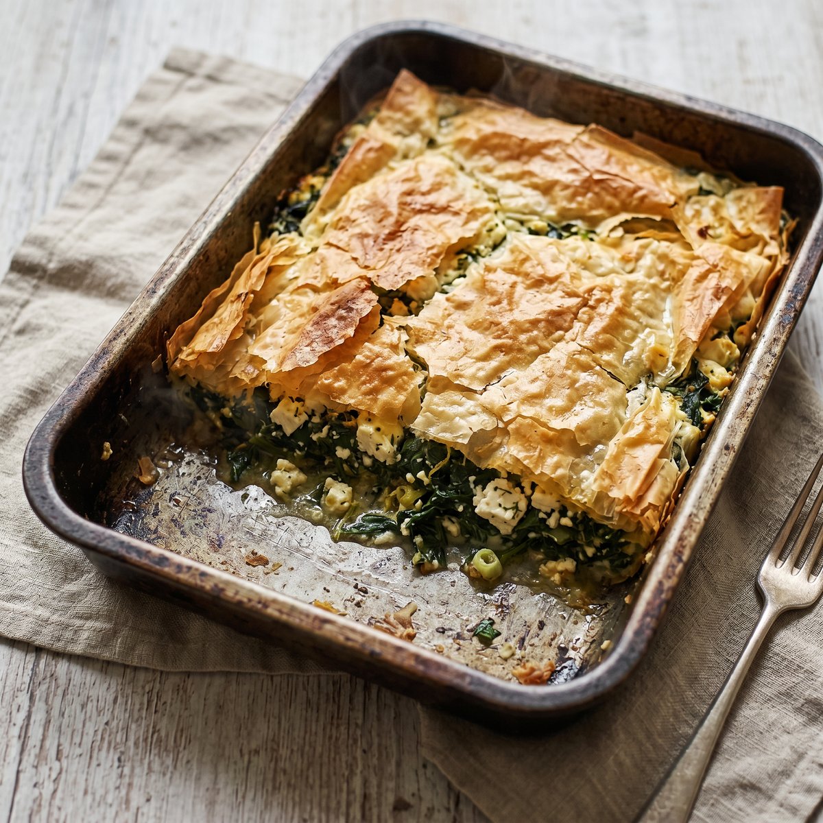 Greek Spinach and Feta Traybake