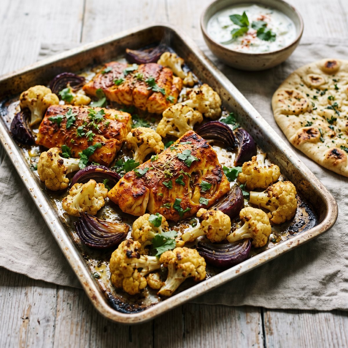 Tikka-Spiced Haddock Tray Bake