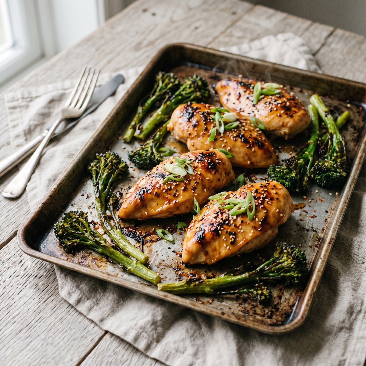 Miso-Glazed Chicken Breast with Tenderstem Broccoli