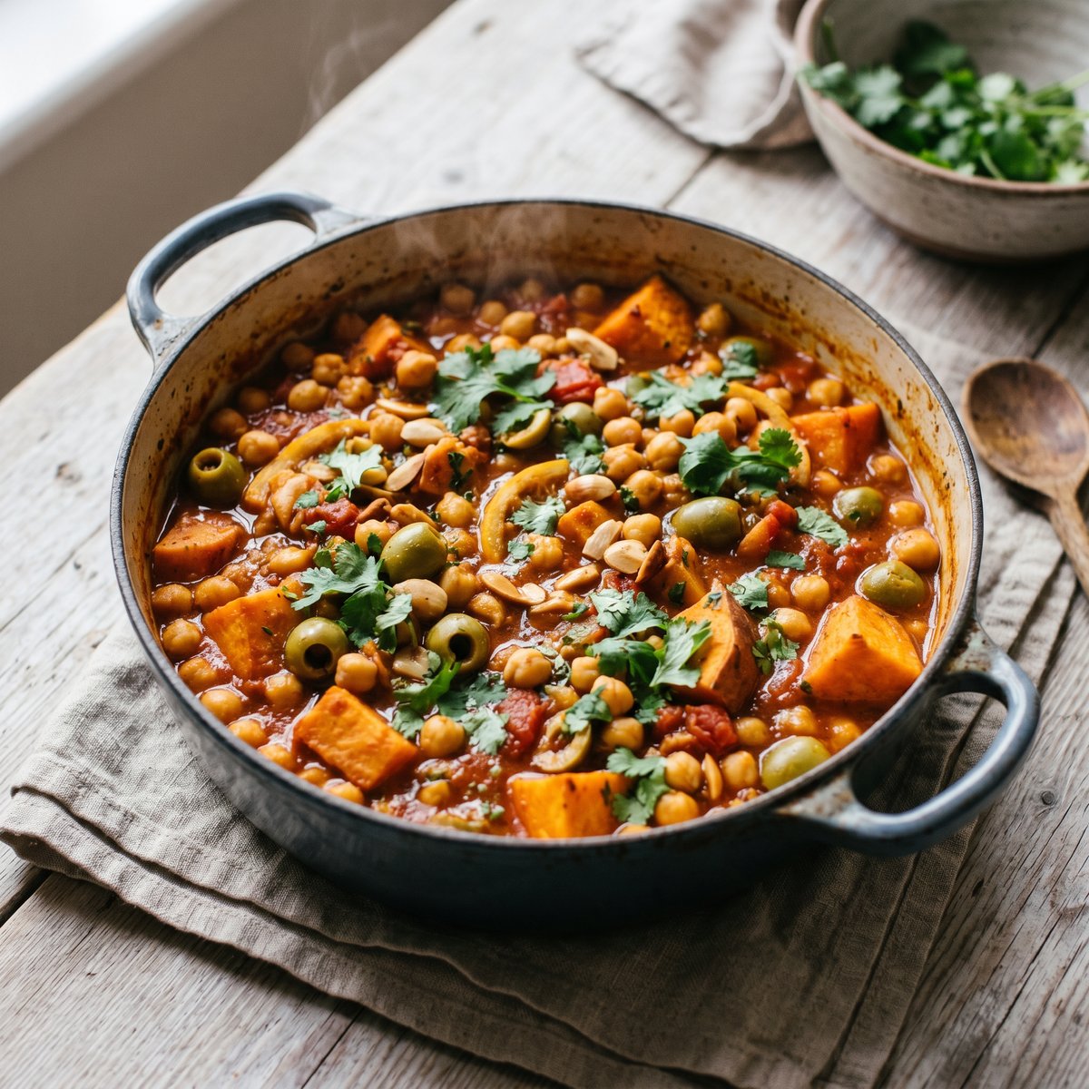 Moroccan Chickpea and Sweet Potato Tagine