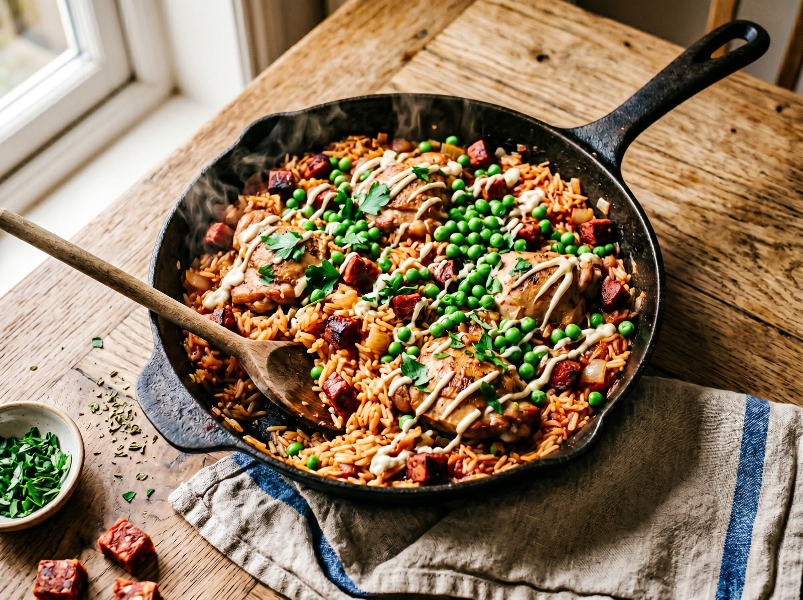 One-Pan Chicken, Chorizo & Rice
