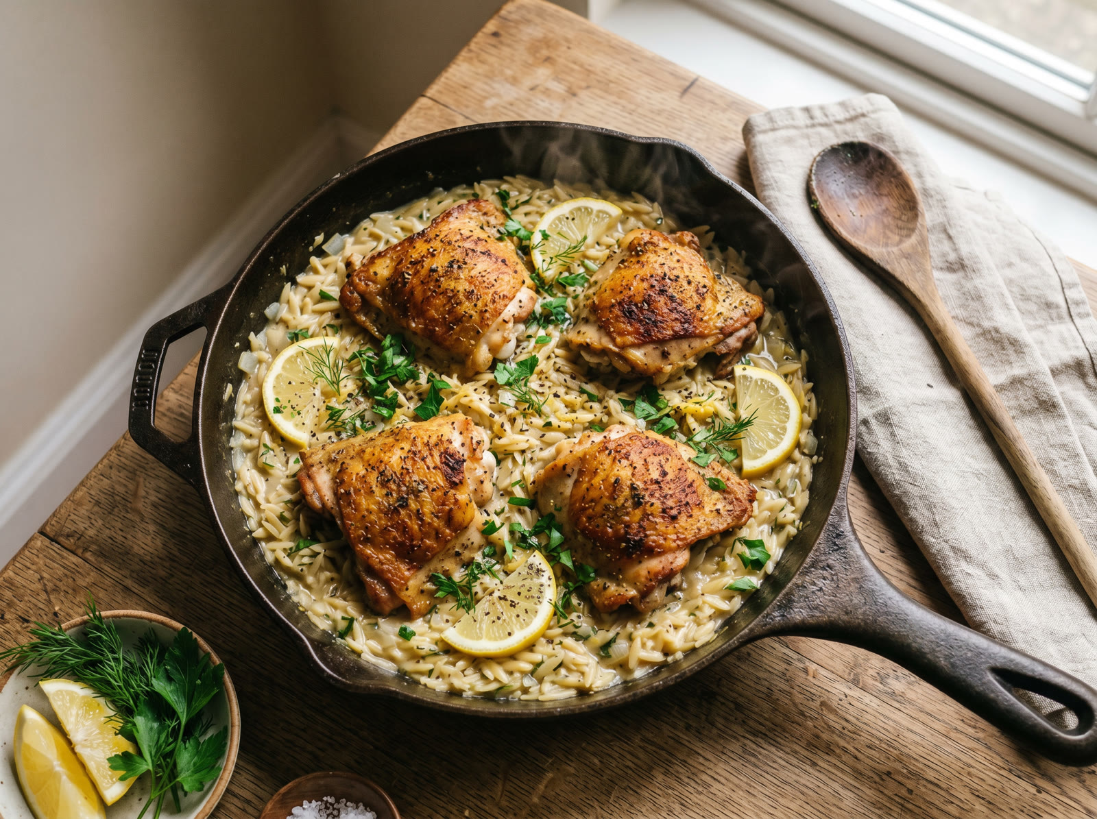 One-Pan Lemon Chicken Orzo