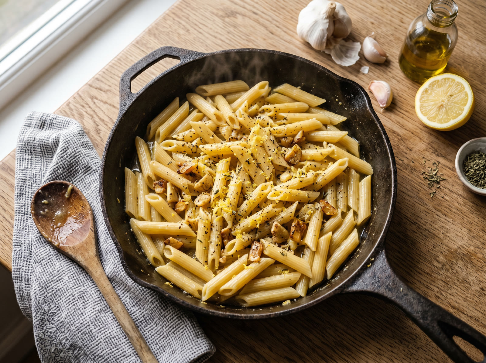 One-Pan Lemon Garlic Penne