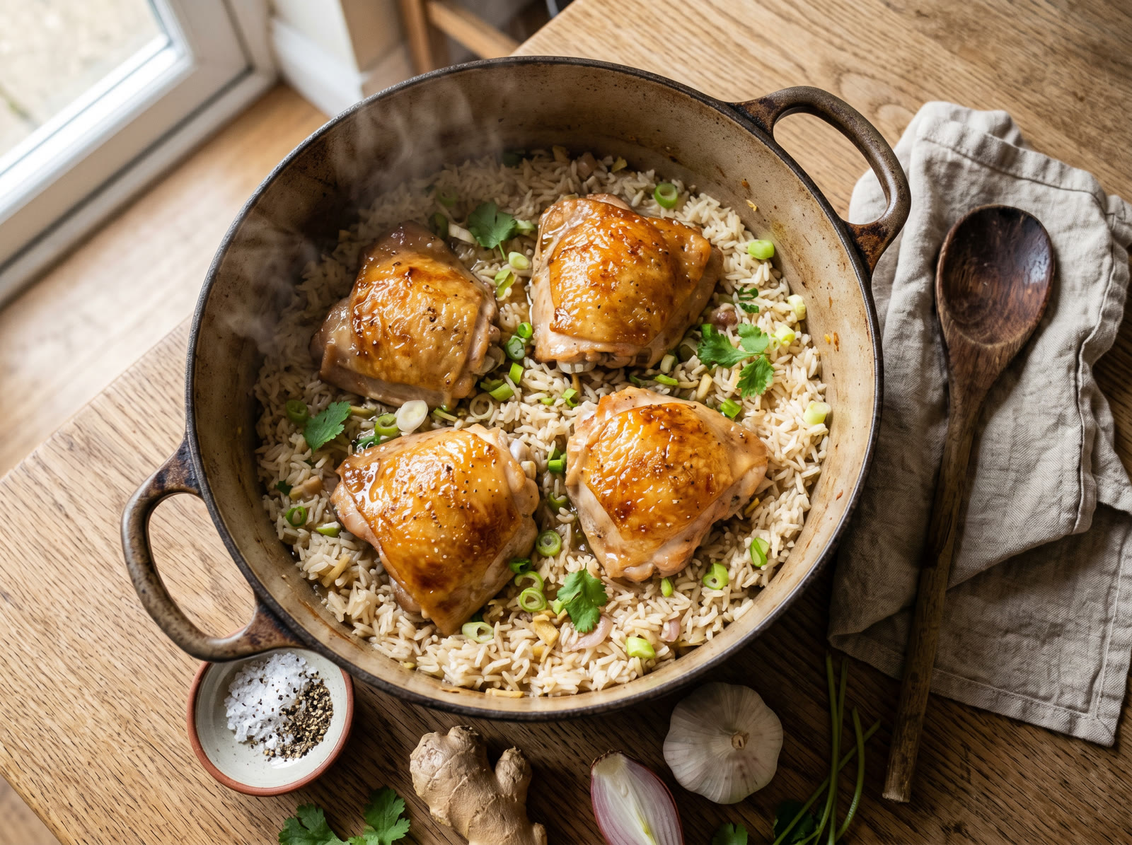 One-Pot Hainanese Chicken Rice