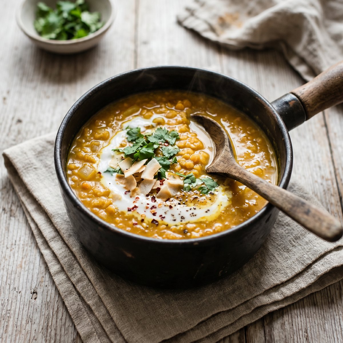 Spiced Red Lentil and Coconut Soup