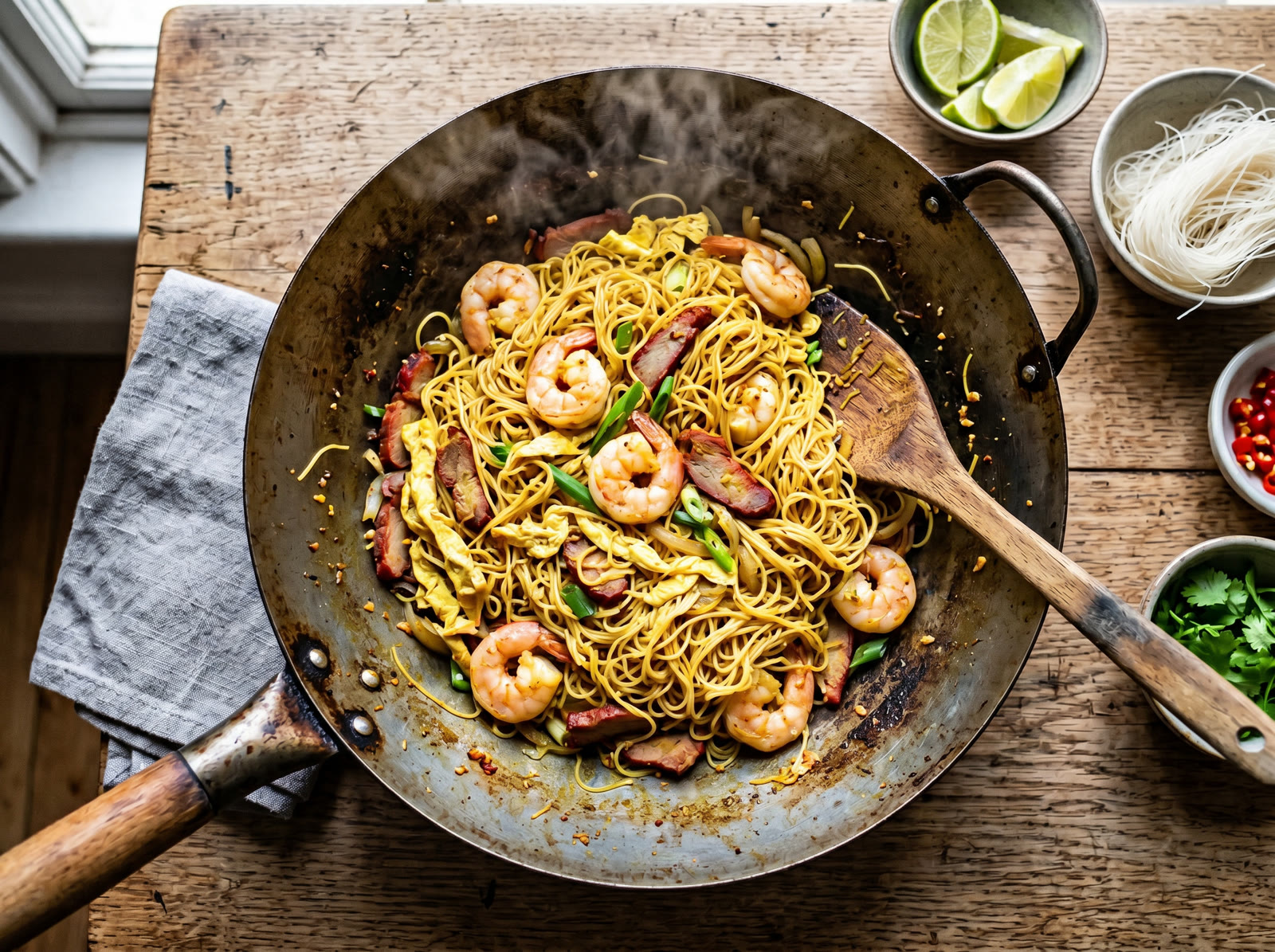 Wok Singapore Noodles with Prawns