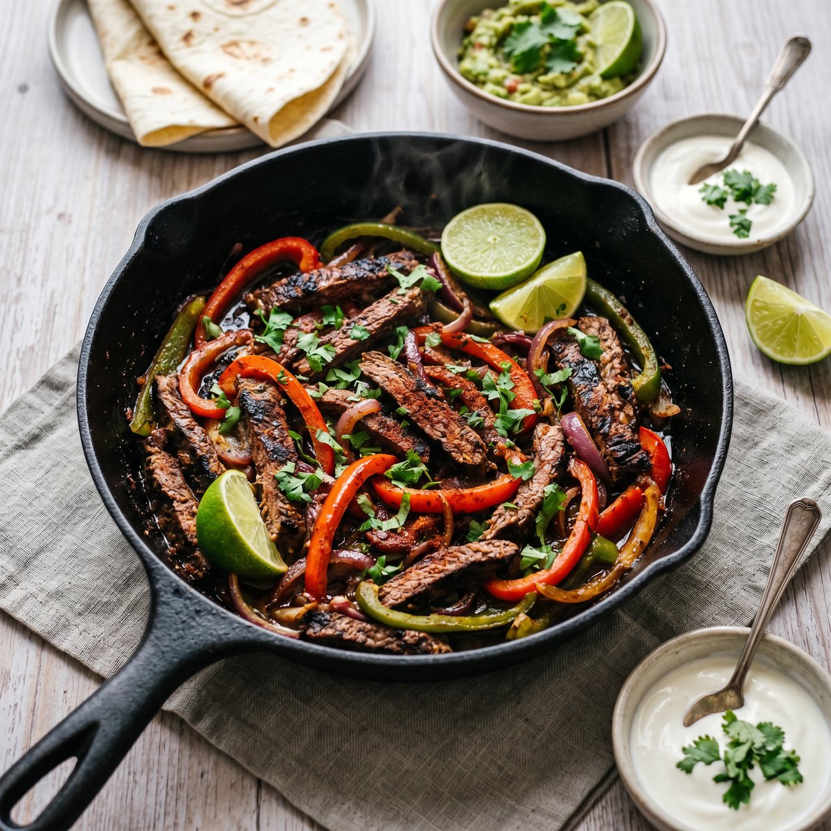 Smoky Beef Fajitas in One Pan