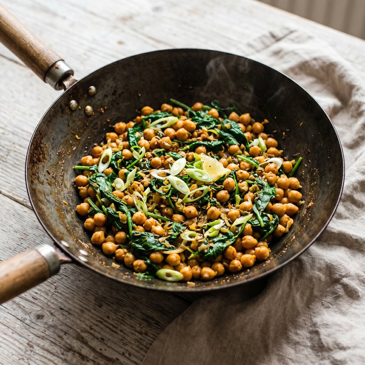 Spiced Chickpea and Spinach Stir-Fry