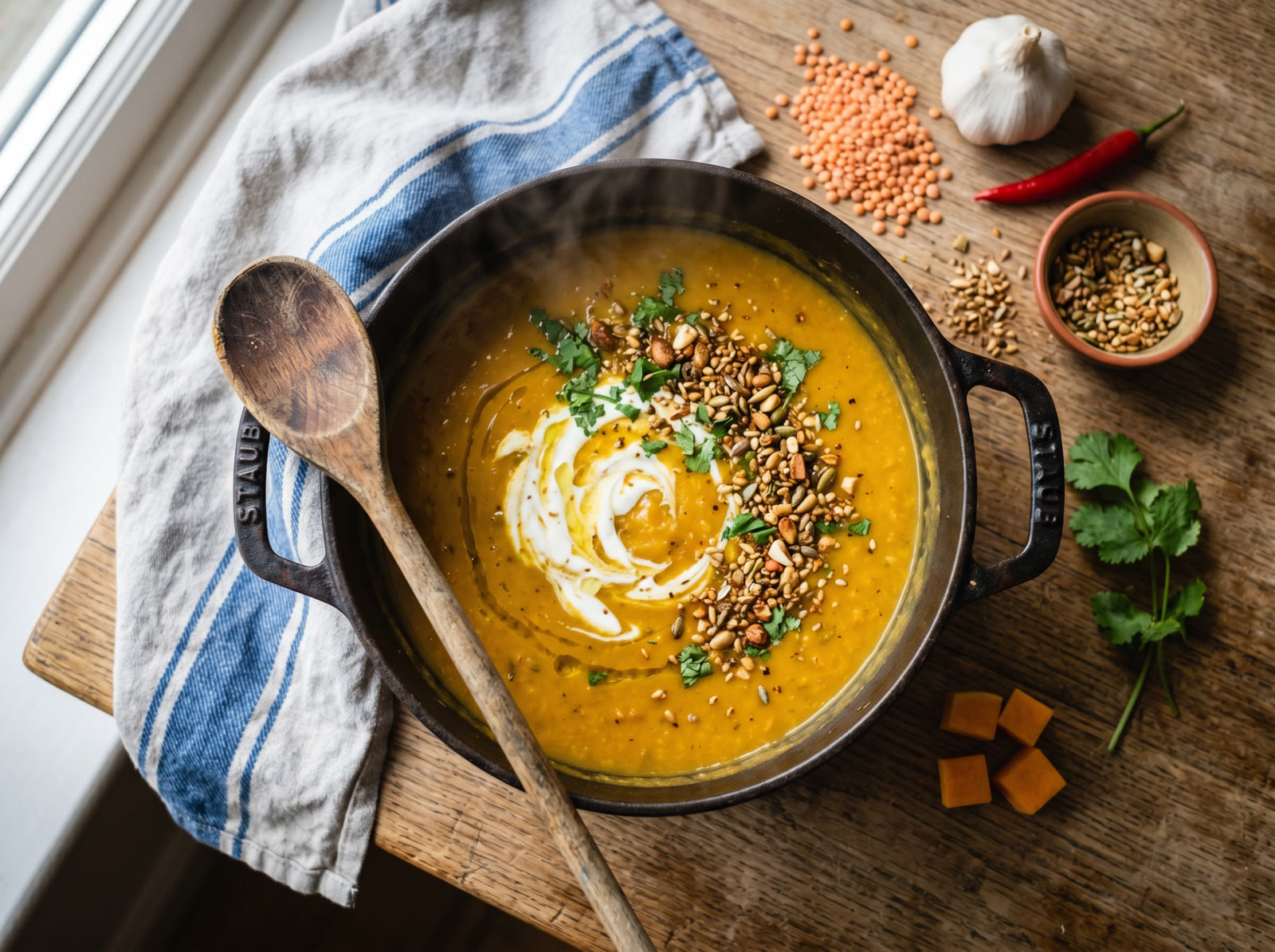 Spiced Lentil & Butternut Squash Soup