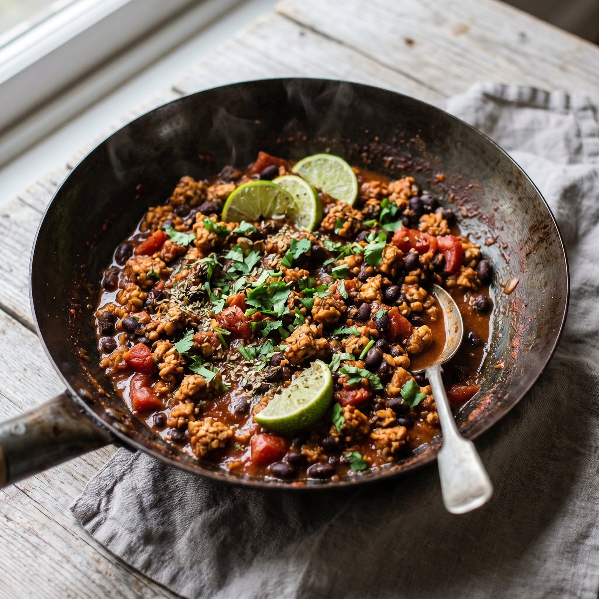 Mexican Tempeh and Black Bean Wok