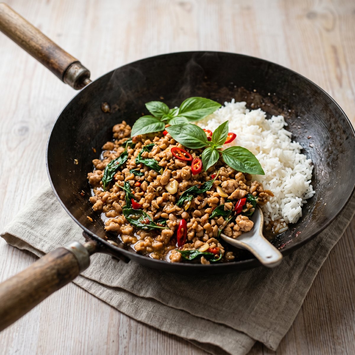 Thai Basil Turkey Mince with Jasmine Rice