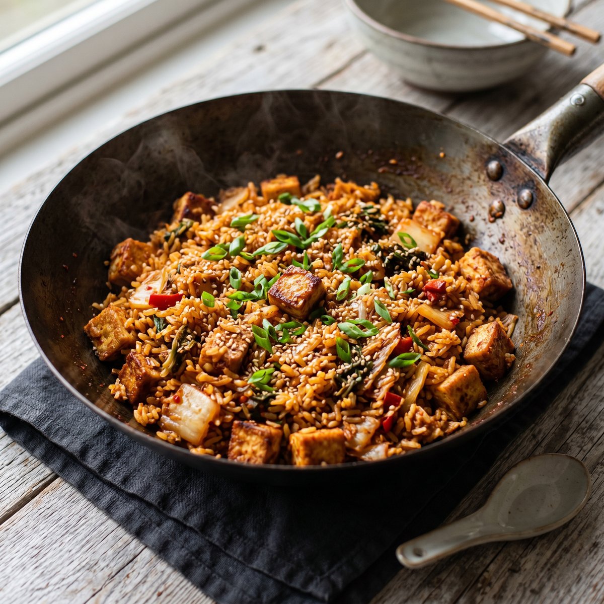 Tofu and Kimchi Fried Rice